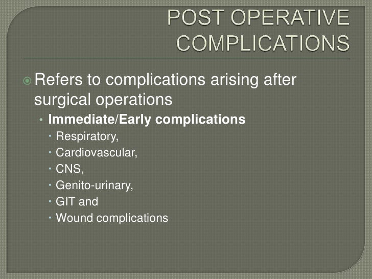 complications of major surgery
