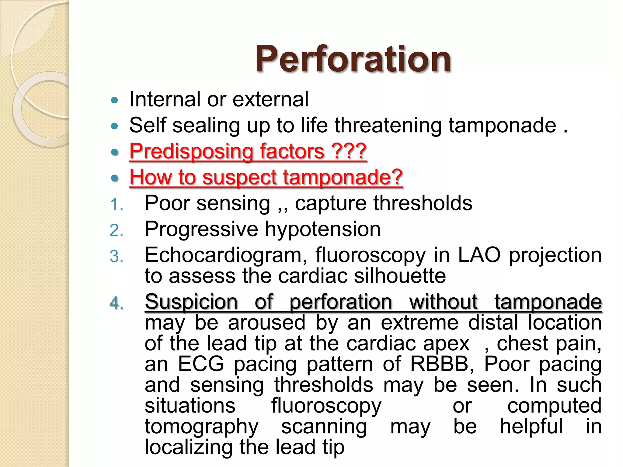Complications of pacemaker implantation. Waleed Roshdy | PPTX