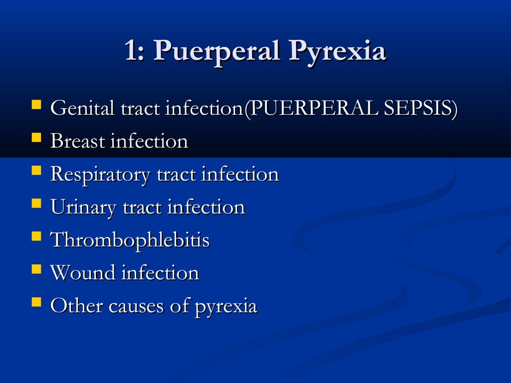 Complications of puerperium
