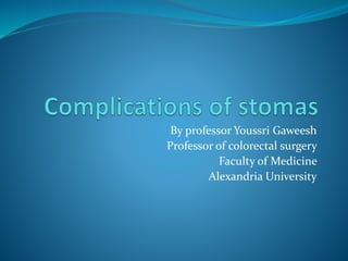 By professor Youssri Gaweesh
Professor of colorectal surgery
Faculty of Medicine
Alexandria University
 