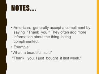 A ROLE PLAY AND SOME EXPRESSIONS USED FOR GIVING A COMPLIMENT | PPT