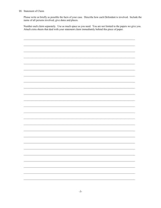 -3-
III. Statement of Claim
Please write as briefly as possible the facts of your case. Describe how each Defendant is involved. Include the
name of all persons involved, give dates and places.
Number each claim separately. Use as much space as you need. You are not limited to the papers we give you.
Attach extra sheets that deal with your statement claim immediately behind this piece of paper.
_____________________________________________________________________________________
_____________________________________________________________________________________
_____________________________________________________________________________________
_____________________________________________________________________________________
_____________________________________________________________________________________
_____________________________________________________________________________________
_____________________________________________________________________________________
_____________________________________________________________________________________
_____________________________________________________________________________________
_____________________________________________________________________________________
_____________________________________________________________________________________
_____________________________________________________________________________________
_____________________________________________________________________________________
_____________________________________________________________________________________
_____________________________________________________________________________________
_____________________________________________________________________________________
_____________________________________________________________________________________
_____________________________________________________________________________________
_____________________________________________________________________________________
_____________________________________________________________________________________
_____________________________________________________________________________________
_____________________________________________________________________________________
_____________________________________________________________________________________
_____________________________________________________________________________________
1. Plaintiff is an individual , a resident of Columbus, Ohio, USA
2. Plaintiff delivered request to defendants on investigation related two major presidential candidates :
Donald Trump and Hillary Clinton : Details are (attached documents)
A: Accessory to Murder investigation on Hillary Clinton and State Department
B: Original letter to Donald Trump on the morning Corey Lewandowski fired related to national security
C: FYI Hate Crime of Donald Trump against Muslim
D: National Security of Trump and his Daughter best Friend Wendi Deng , a top Chinese Spy
Investigation on QiaoWai, US Immigration Fund which related to Trump NJ Tower
Rich Chinese EB5 urgent approved due Hurricane Sandy with support of Debbie Wasserman and Obama
Dates defendants received
Barack Obama and Joe Biden, Oct 12, USPS tracking number 9505516321246279041187 and 9505515229536279025352
Loretta Lynch and Department of Justice, Oct 7, USPS tracking number 9505515229536277023985
James Comey and FBI Oct 7, USPS tracking number 9505515229536277024029
Jeh Charles Johnson and Homeland Security, Oct 5, USPS tracking number 9505515229536277023992
John O. Brennan and CIA,Oct 7, USPS tracking number 9505515229536277023978
John Kerry and State Department, Oct 6, USPS tracking number 9505515229536277024005
The Securities and Exchange Commission, email reported on 9/2, SEC confirmed on 9/8
Reince Priebus, emailed 9/18, hard copy delivered on Oct11, USPS tracking number 9505516321236282028831
Paul Ryan, Plaintiff visited his office and delivered hard copy to his staff on Oct 7
Sen. Mitch McConnell, Plaintiff visited his office and delivered hard copy to his staff on Oct. 7
Mike Pence, Oct 7, USPS tracking number 9505515229536279025376
3. On Dec.18, Plaintiff got a letter from defendant Department of Justice, Dated Dec 13
without any detail information that Plaintiff requested :
(additional statements in attached paper )
 