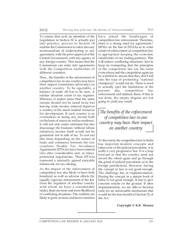 The Long Arm of the Law The Doctrine of “Extraterritoriality”