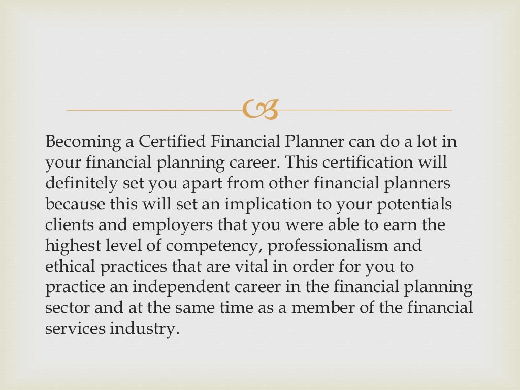 Complying With The CFP Certification Requirements