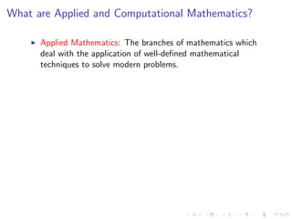 Why Computational/Applied Mathematics? | PDF