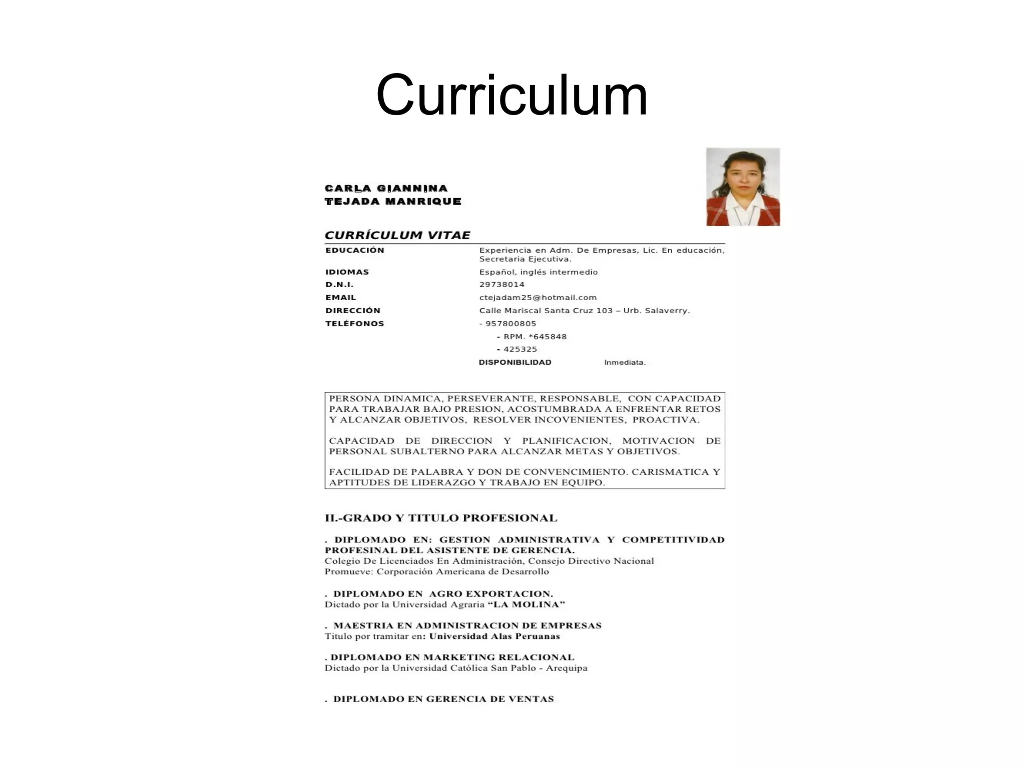 Curriculum
 