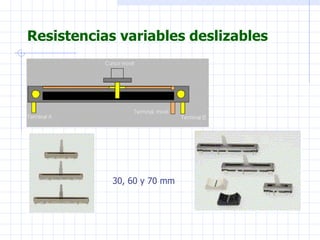 Resistencias variables deslizables 30, 60 y 70 mm 