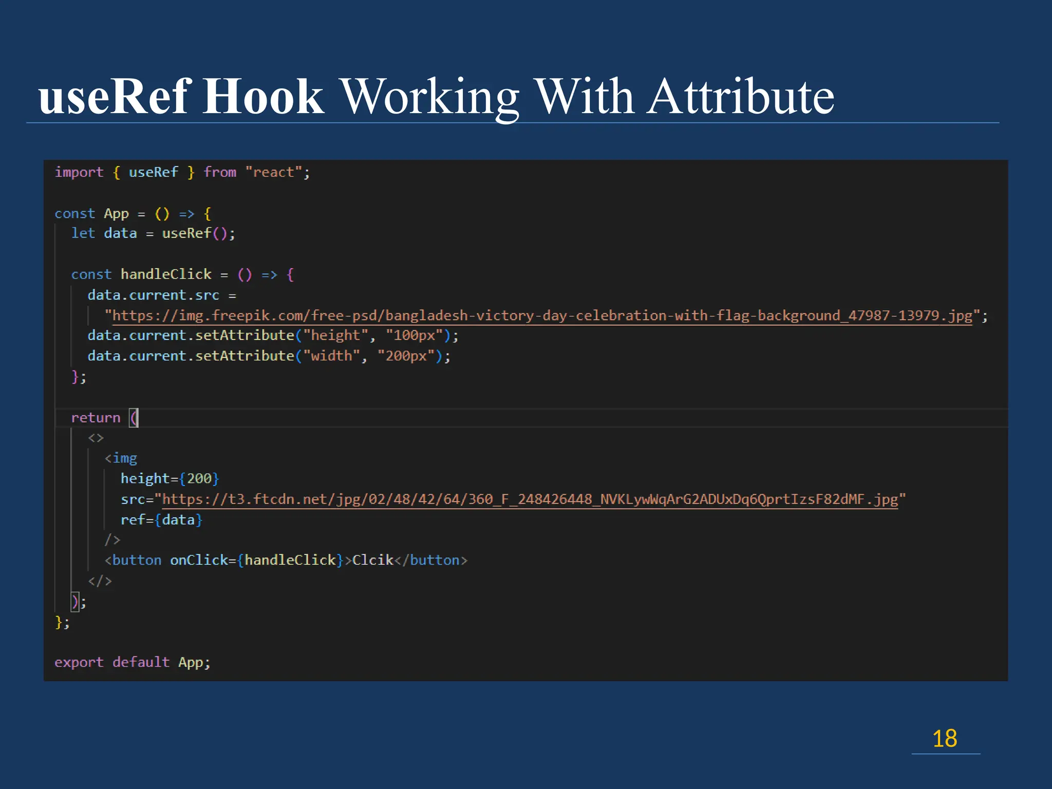 useRef Hook Working With Attribute
18
 
