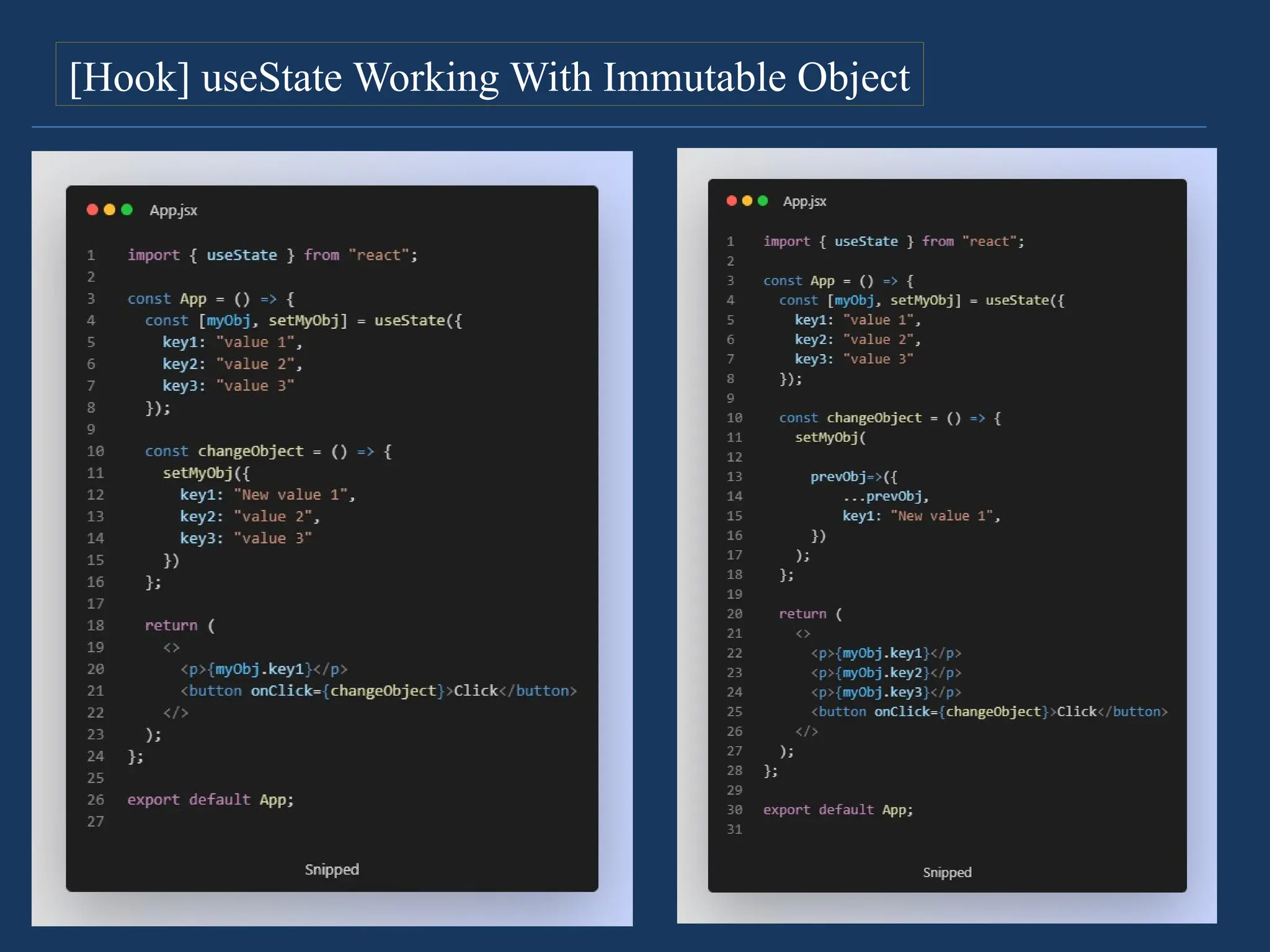 27
[Hook] useState Working With Immutable Object
 