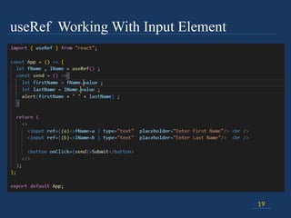 useRef Working With Input Element
19
 