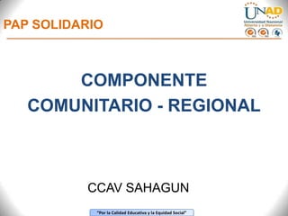 PAP SOLIDARIO COMPONENTE  COMUNITARIO - REGIONAL CCAV SAHAGUN 