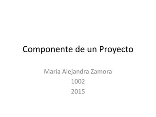 Componente de un Proyecto
Maria Alejandra Zamora
1002
2015
 