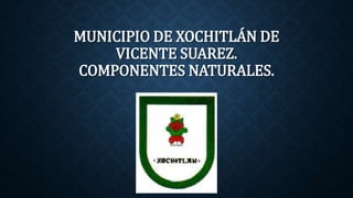 MUNICIPIO DE XOCHITLÁN DE
VICENTE SUAREZ.
COMPONENTES NATURALES.
 