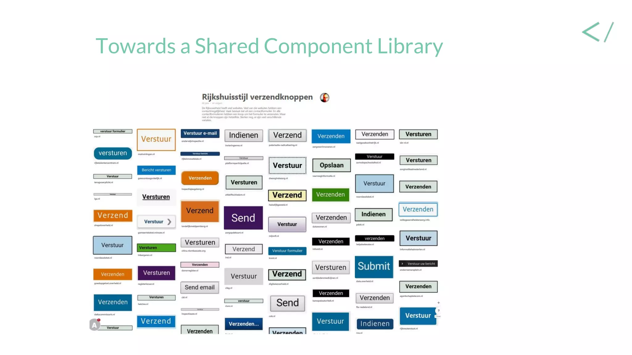 Towards a Shared Component Library
 