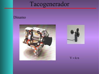 Tacogenerador
Dínamo
k·nV =
 