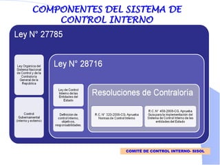 COMPONENTES DEL SISTEMA DE
CONTROL INTERNO
EE
COMITÉ DE CONTROL INTERNO- SISOL
 