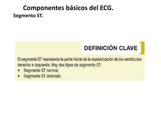 Componentes básicos del ECG.
Segmento ST.
 