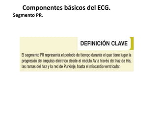 Componentes básicos del ECG.
Segmento PR.
 