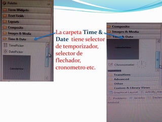  La carpeta Time &
Date tiene selector
de temporizador,
selector de
flechador,
cronometro etc.

 