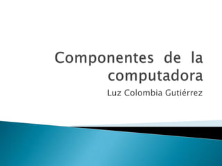 Componentes  de  la  computadora Luz Colombia Gutiérrez 