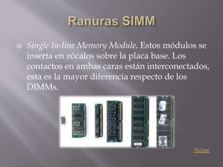 Single In Line Memory Module Example Componentes de la placa base | PPTX