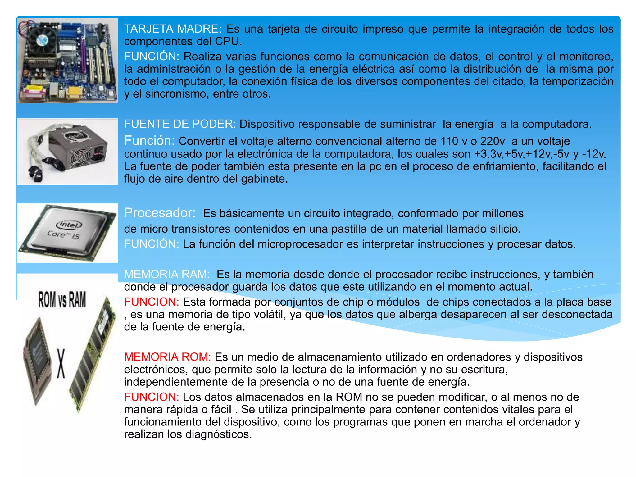 Componentes del cpu | PPTX