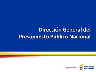 Dirección General del
Presupuesto Público Nacional
 