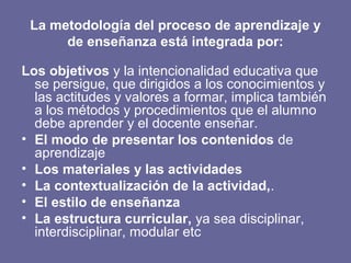 Componente del proceso de ensenanza y aprendizaje 22 | PPT