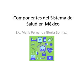 Componentes del Sistema de
Salud en México
Lic. María Fernanda Gloria Bonifaz
 