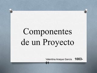 Componentes
de un Proyecto
Valentina Araque García 1003-
01
 