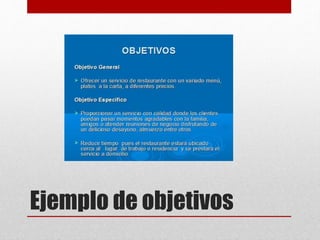 Ejemplo de objetivos
 