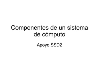 Componentes de un sistema de cómputo Apoyo SSD2 
