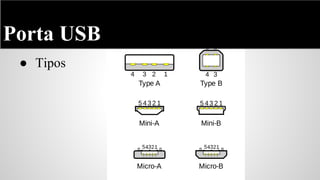 Porta USB
● Tipos

 