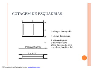 COTAGEM DE ESQUADRIAS
PDF created with pdfFactory trial version www.pdffactory.com
 