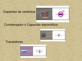 Capacitor de cerámica



Condensador ó Capacitor electrolítico




 Transistores
 