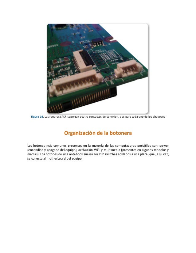Componentes internos y externos de una laptop