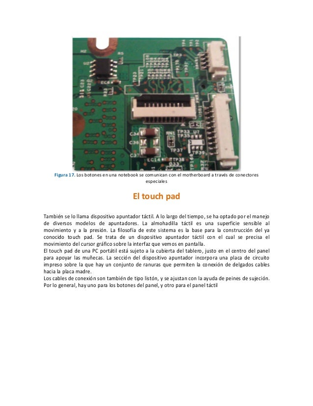 Componentes internos y externos de una laptop