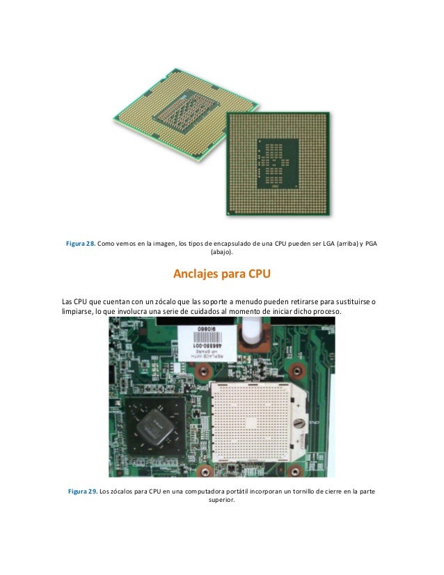 Componentes internos y externos de una laptop
