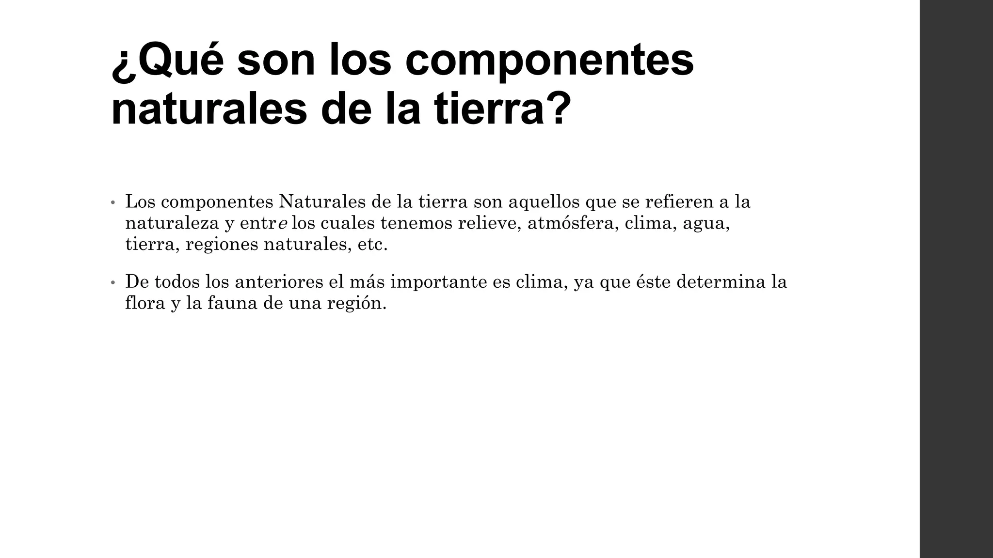 Componentes naturales de la tierra