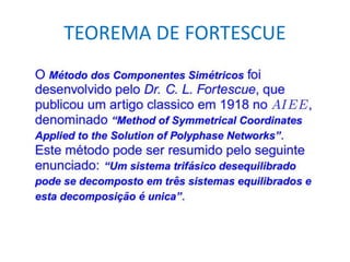 TEOREMA DE FORTESCUE
 