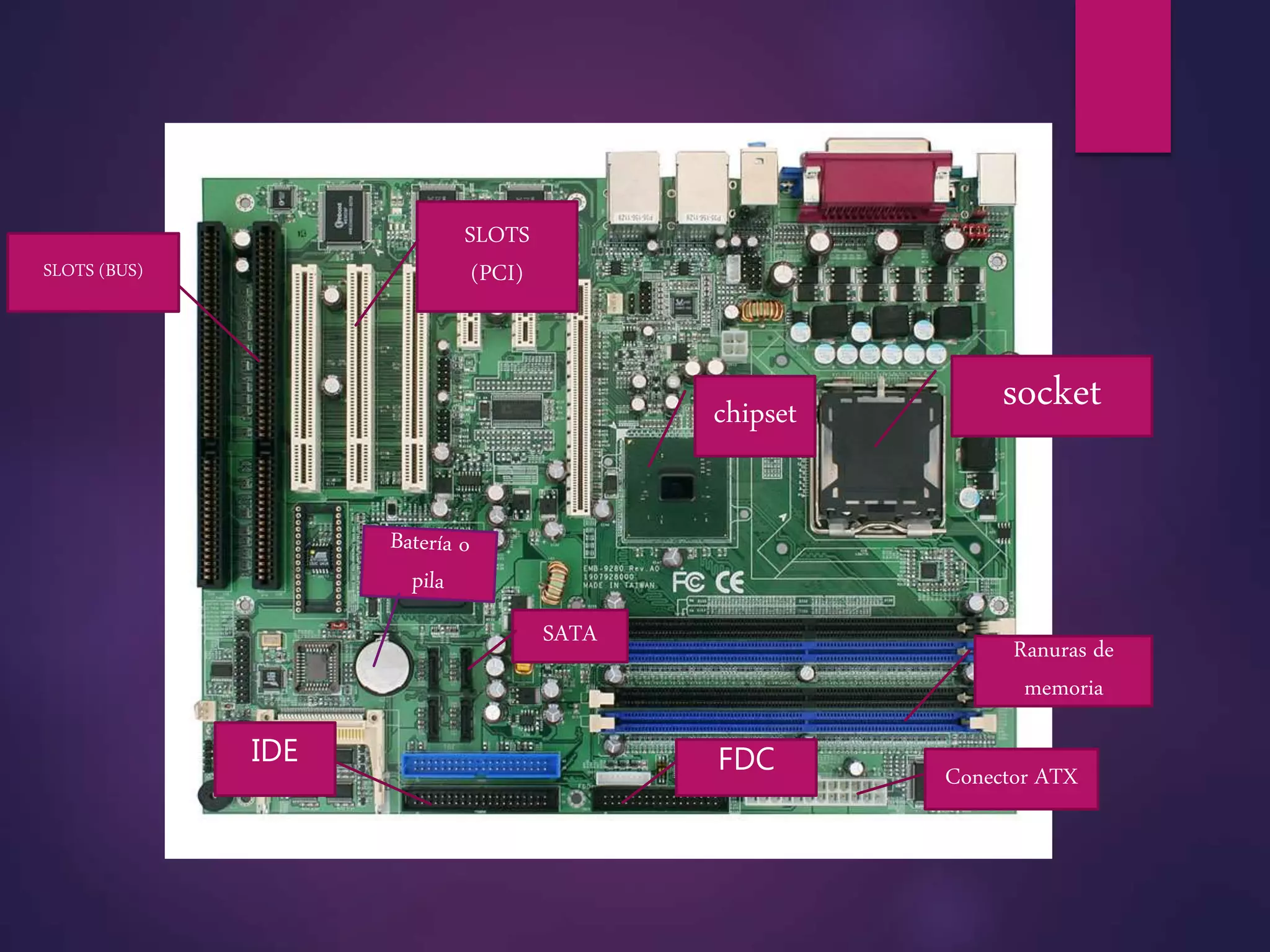 Componentes tarjeta principal o main board | PPTX | Computer ...