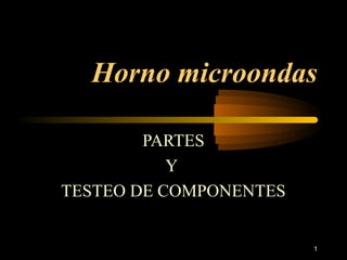 1
Horno microondas
PARTES
Y
TESTEO DE COMPONENTES
 