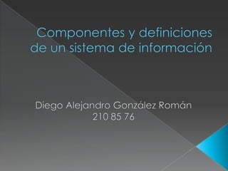 Componentes y definiciones de un sistema de información