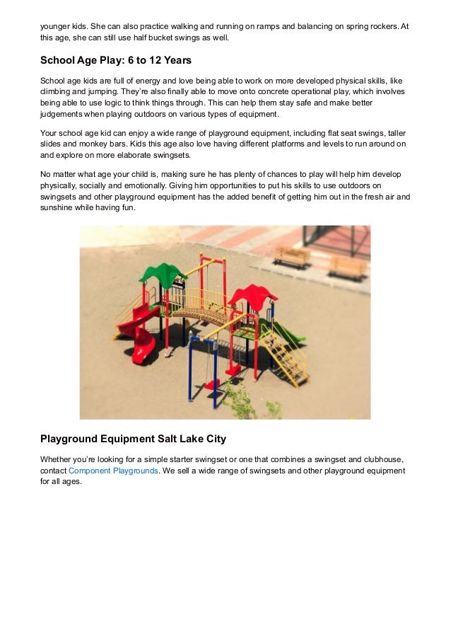 Age Appropriate Play Equipment Component Playgrounds