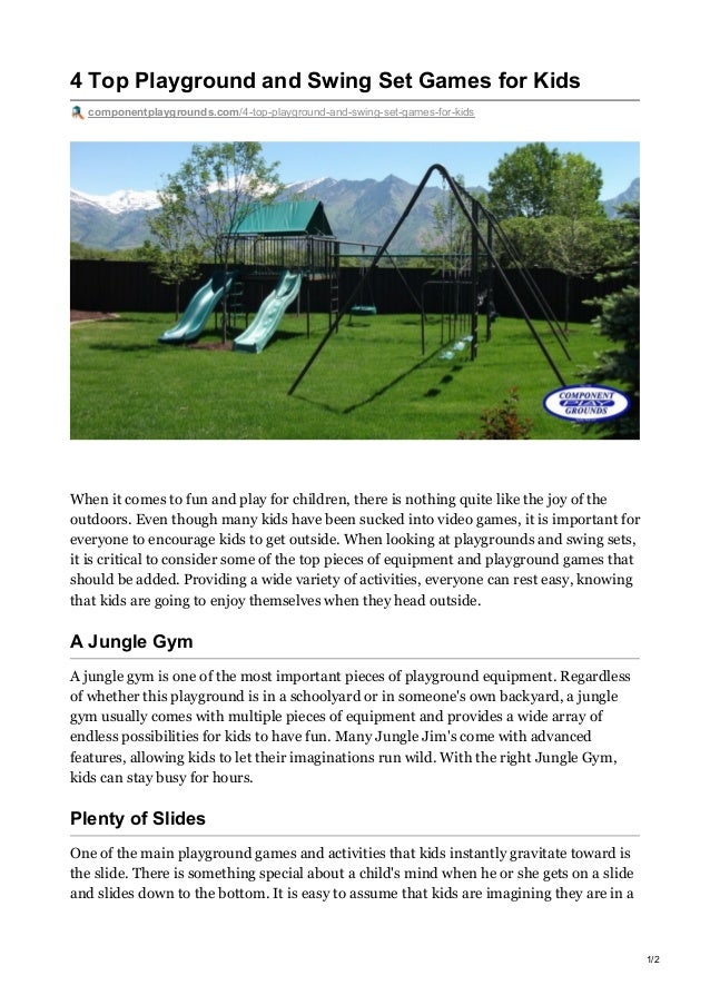 4 Top Playground and Swing Set Games for Kids