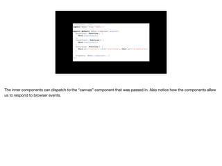 //Draggable Item
import Ember from 'ember';
export default Ember.Component.extend({
mouseDown: function() {
this.startDrag();
},
touchStart: function() {
this.startDrag();
}
startDrag: function() {
this.get('canvas').send('startDrag', this.get('dragData'));
}
dragData: Ember.computed(...)
});
 
