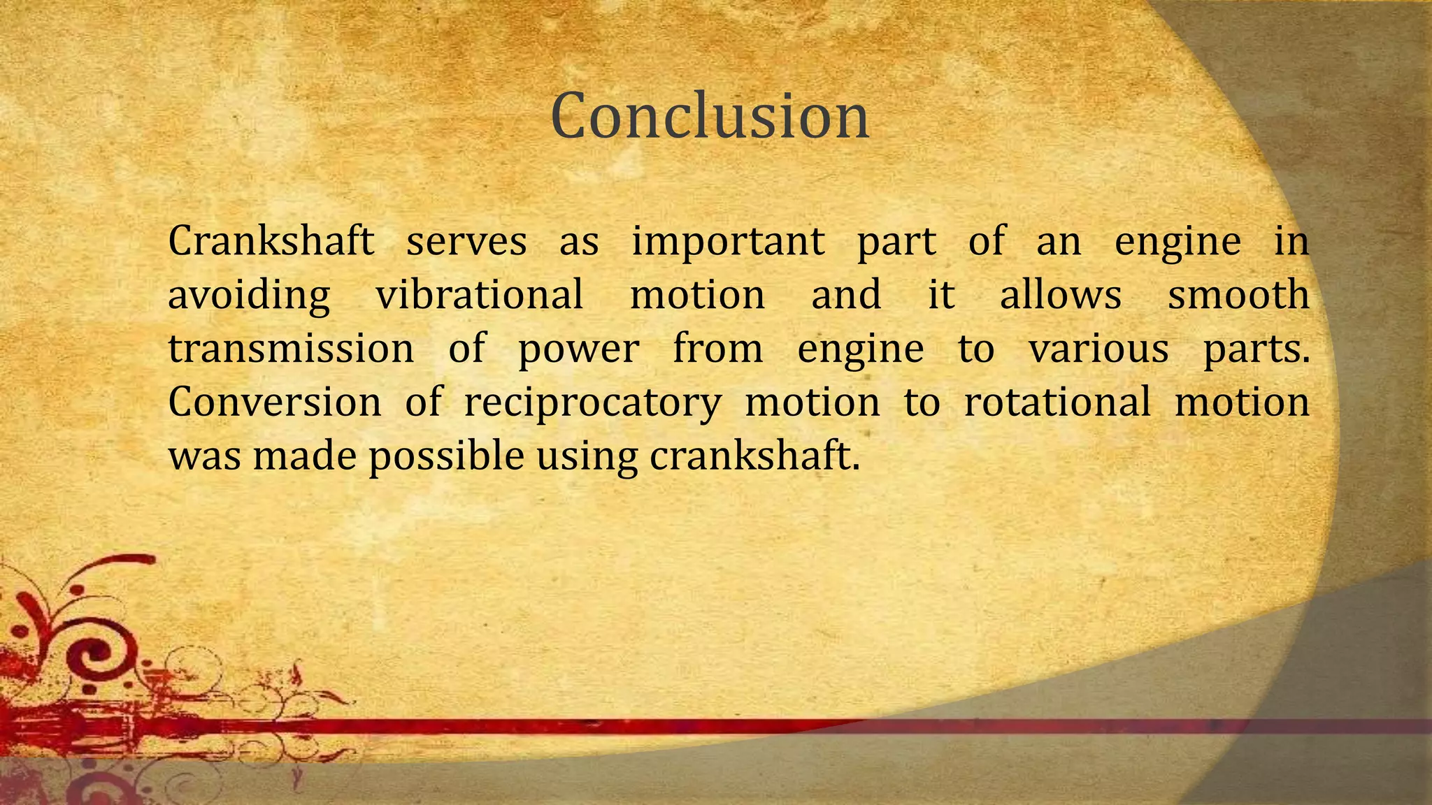 Components ofcrankshaft PPT
