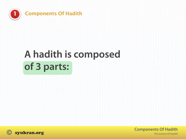 Components Of Hadith PPT components-of-hadith-ppt