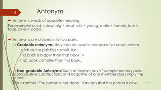 Components and contrasts of meaning | PPTX