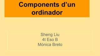 Components d’un 
ordinador 
Sheng Liu 
4t Eso B 
Mònica Breto 
 